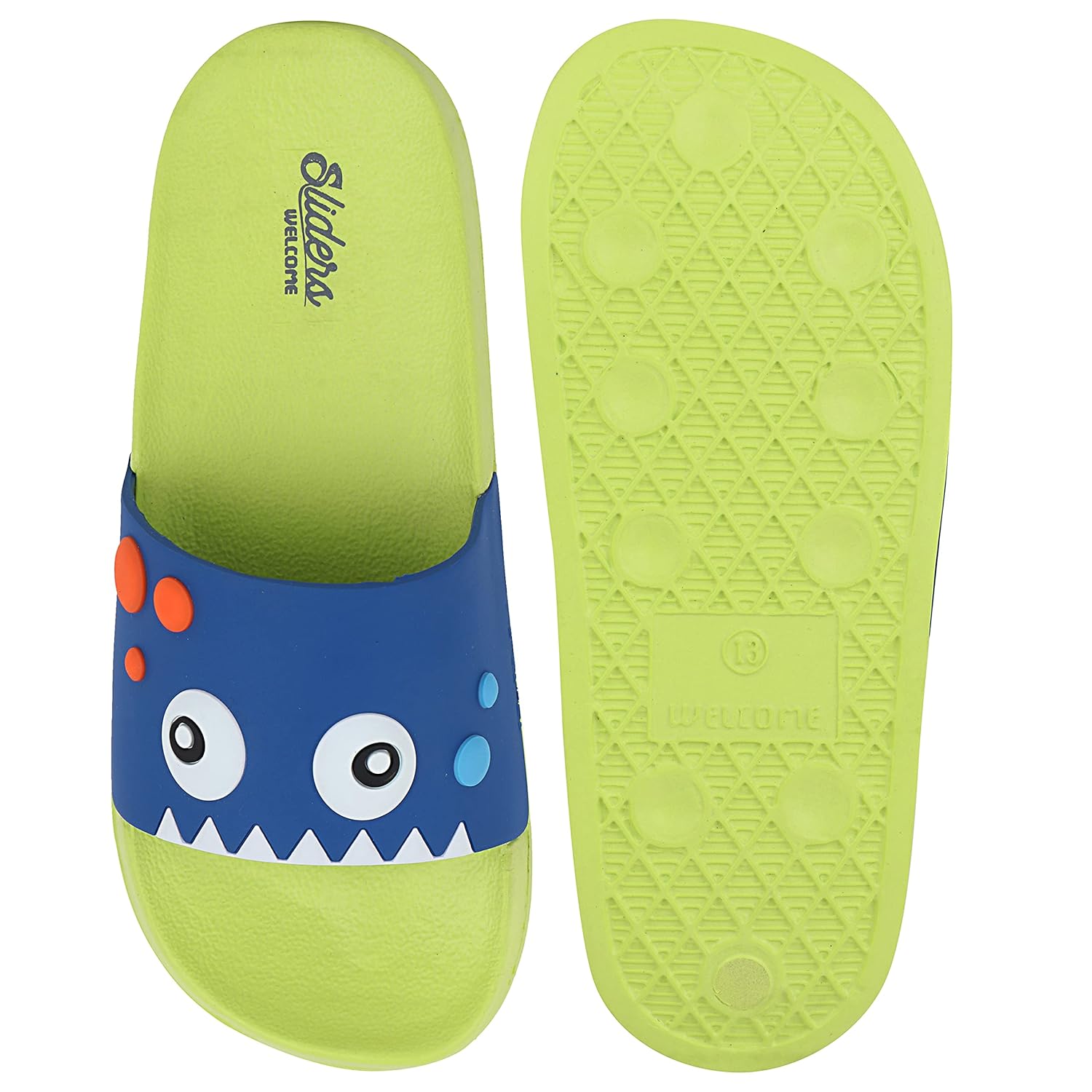 WELCOME Unisex-Child Kids Flip-Flop Soft Comfortable Indoor & Outdoor Slippers Stylish Non-Slip Slide Home Casual Chappals For Boys & Girls 3 81FdukY5hGL. SL1500