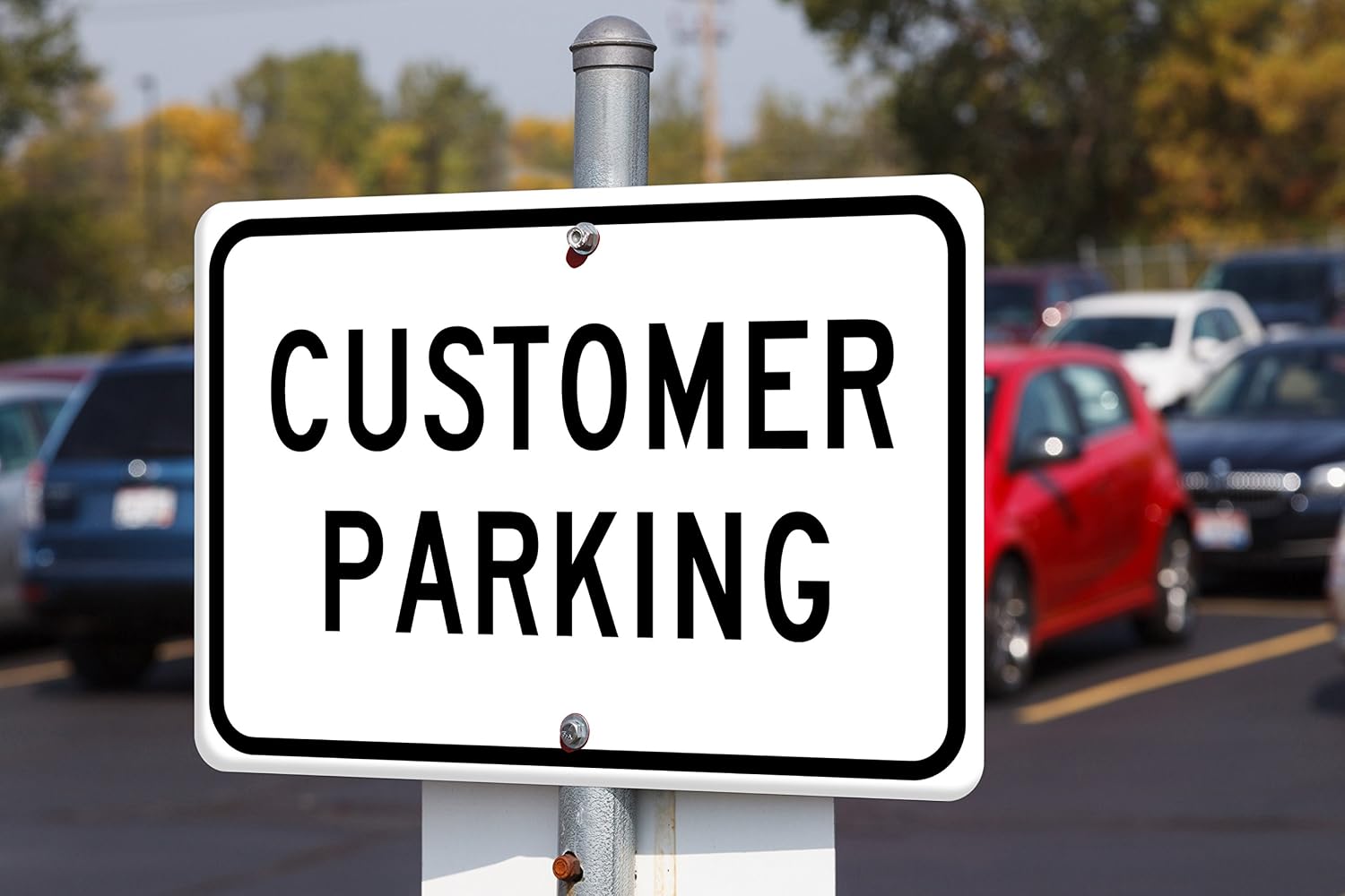 Brady 25847 Plastic Traffic Sign: Industrial, 10" X 14", Legend "Customer Parking"