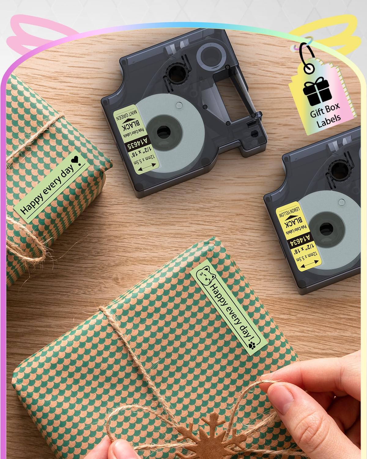 Anycolor 6-Pack Compatible with Dymo D1 Label Tape 12mm 0.47" D1 Label Maker Refills Work with DYMO LabelManager 160 280 420P COLORPOP Labeler - Image 6