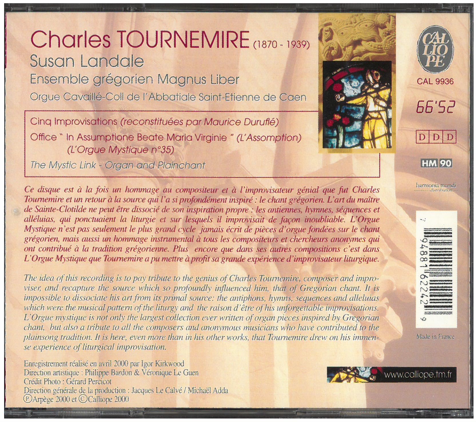 Tournemire - Office de l'Assomption / Cinq improvisations