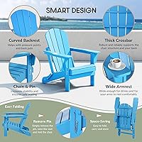 Vista 45 de WestinTrends Malibu - Juego de 2 sillas Adirondack plegables de polietileno para exteriores, color lima