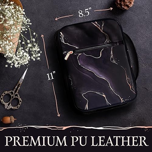 Miniatura 4 de Scheuer Brand Funda para la Biblia para mujer de 8.5 x 11 x 2.4 pulgadas, funda negra de la Biblia para hombres, funda de la Biblia de piel