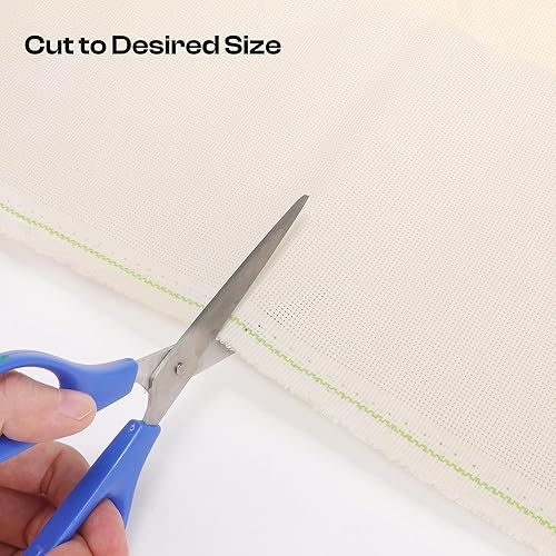 Vista 11 de Caydo 60 por 39 pulgadas, 14 unidades de tela clásica de reserva, tela de punto de cruz, color blanco, tamaño grande