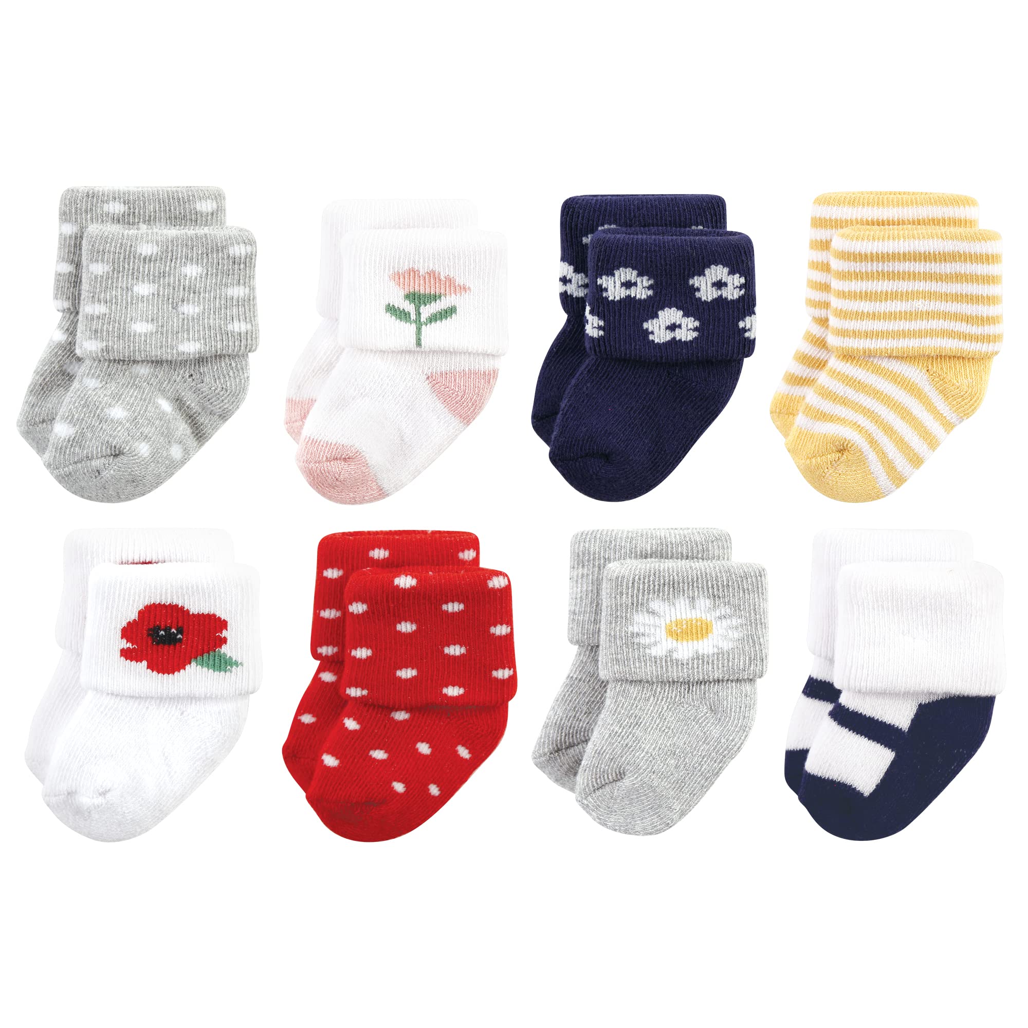 Hudson Baby Baby 8-pack Cotton Rich Newborn and Terry Socks