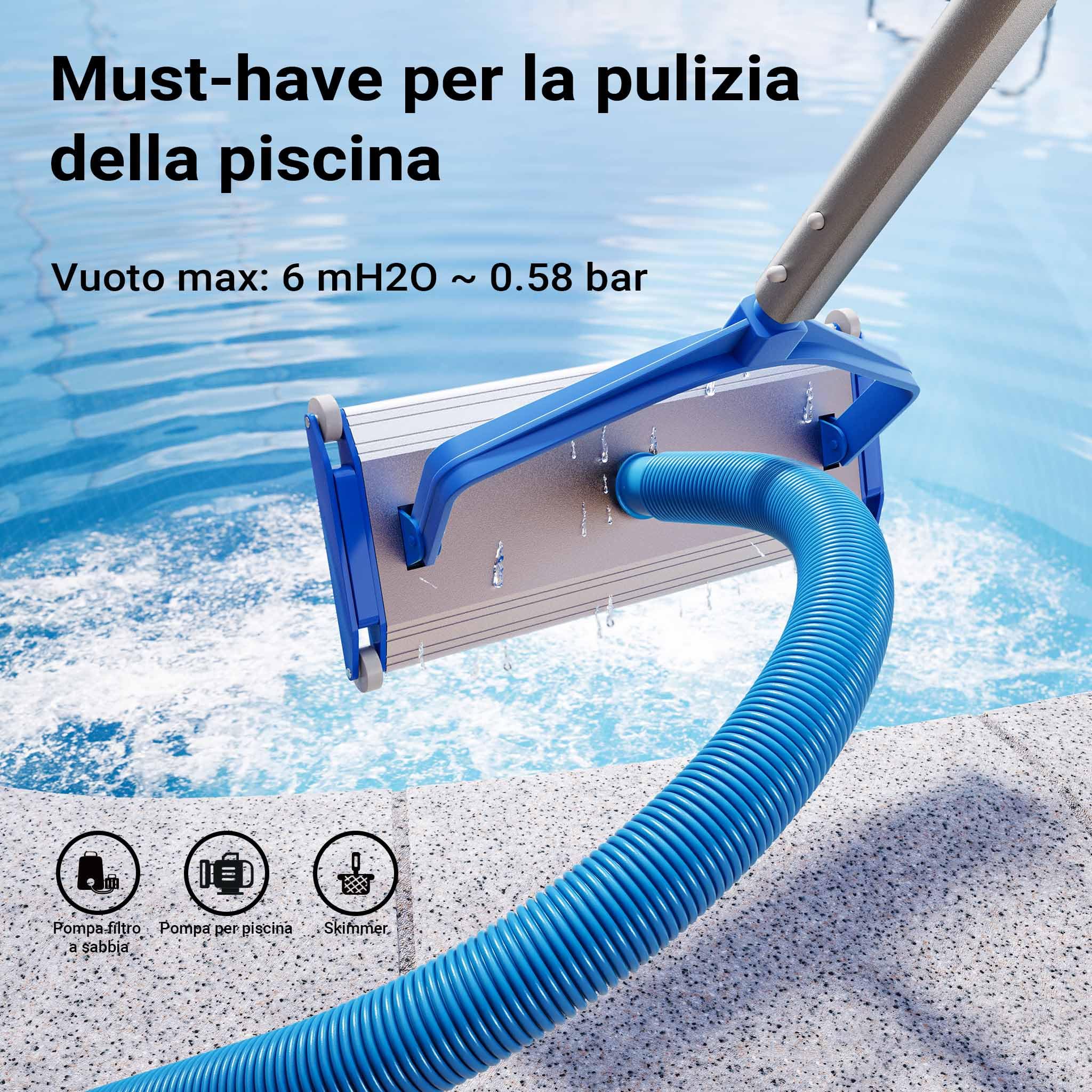 Wiltec Tubo per Piscina Blu, 30m Ø 38 mm, sezionabile Ogni 1,5 m, Galleggiante, in Resina 190 g/m Made in EU
