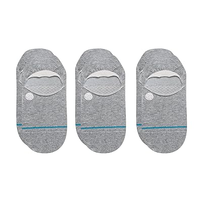 Stance Icon No Show 3 Pack Crew Cut Socks Shoes Heather Grey