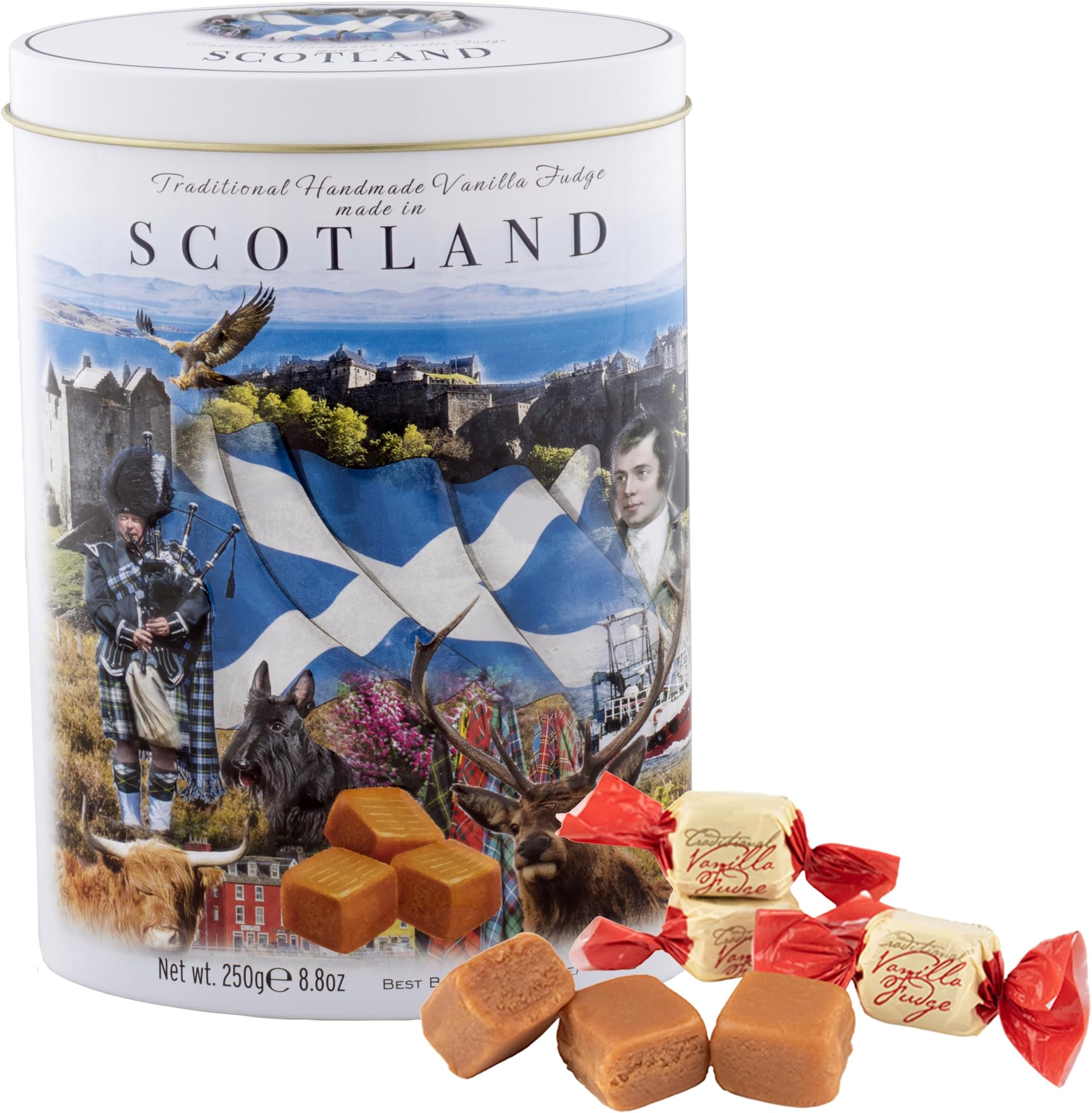 - Handmade Fudge 250g Tin, Iconic Scotland Vanilla Fudge