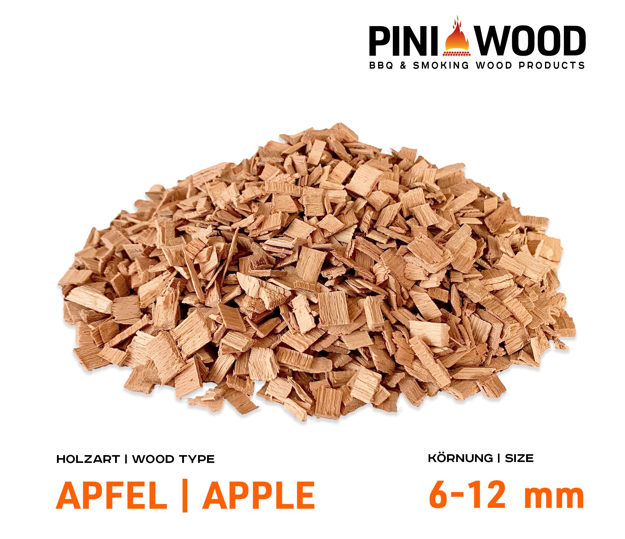 PINI 5 kg de copeaux de fumage pomme 6-12 mm Copeaux de fumage 18 litres