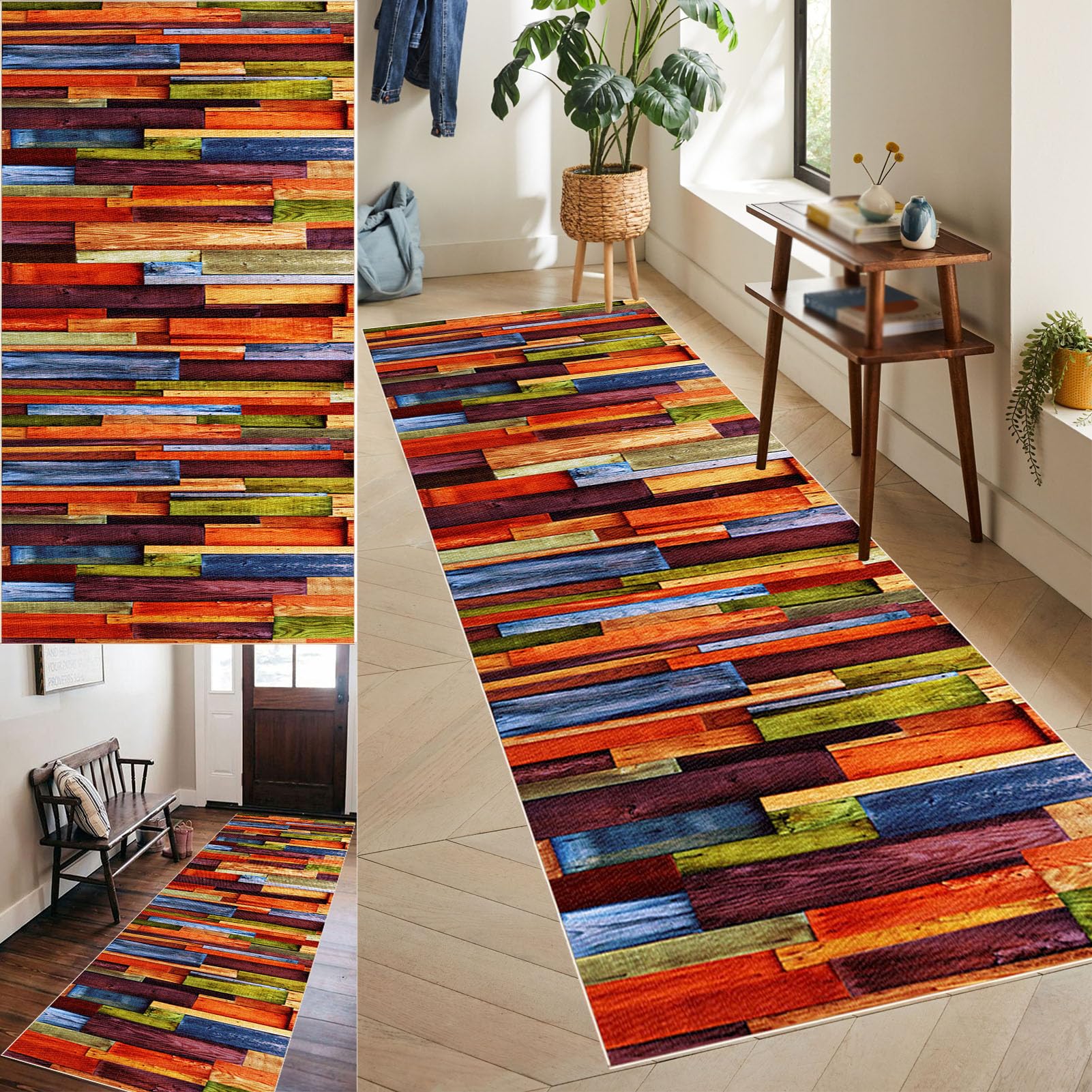 Runner Rug for Hallways Long Carpet Runner Non-Slip Kitchen Runner Mat Washable Floor Carpet Hall Runners for Hallway Bedroom Living Room Laundry Room Kitchen Entryway Corridor Area Rug 70 x 150 cm