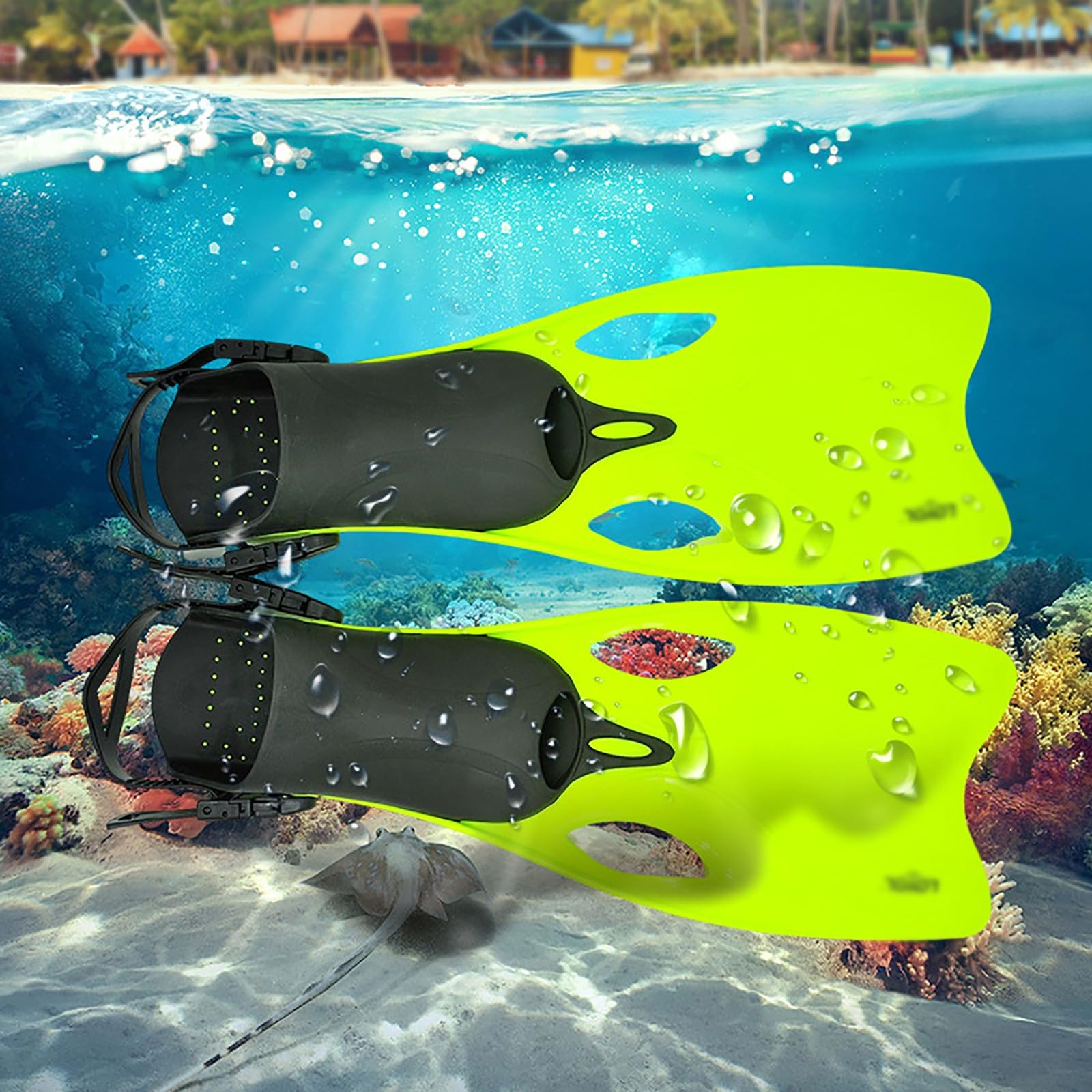 Pinne per Anatra Subacquea Pinne corte stile libero Nuoto Snorkeling Regolabili per Snorkeling e Nuoto