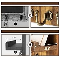 Vista 5 de Rebee Vision Soporte de Pared para Llaves de Madera de Acacia – Soporte para Llaves Estilo Granja para Pared y Organizador de Correo con Estante