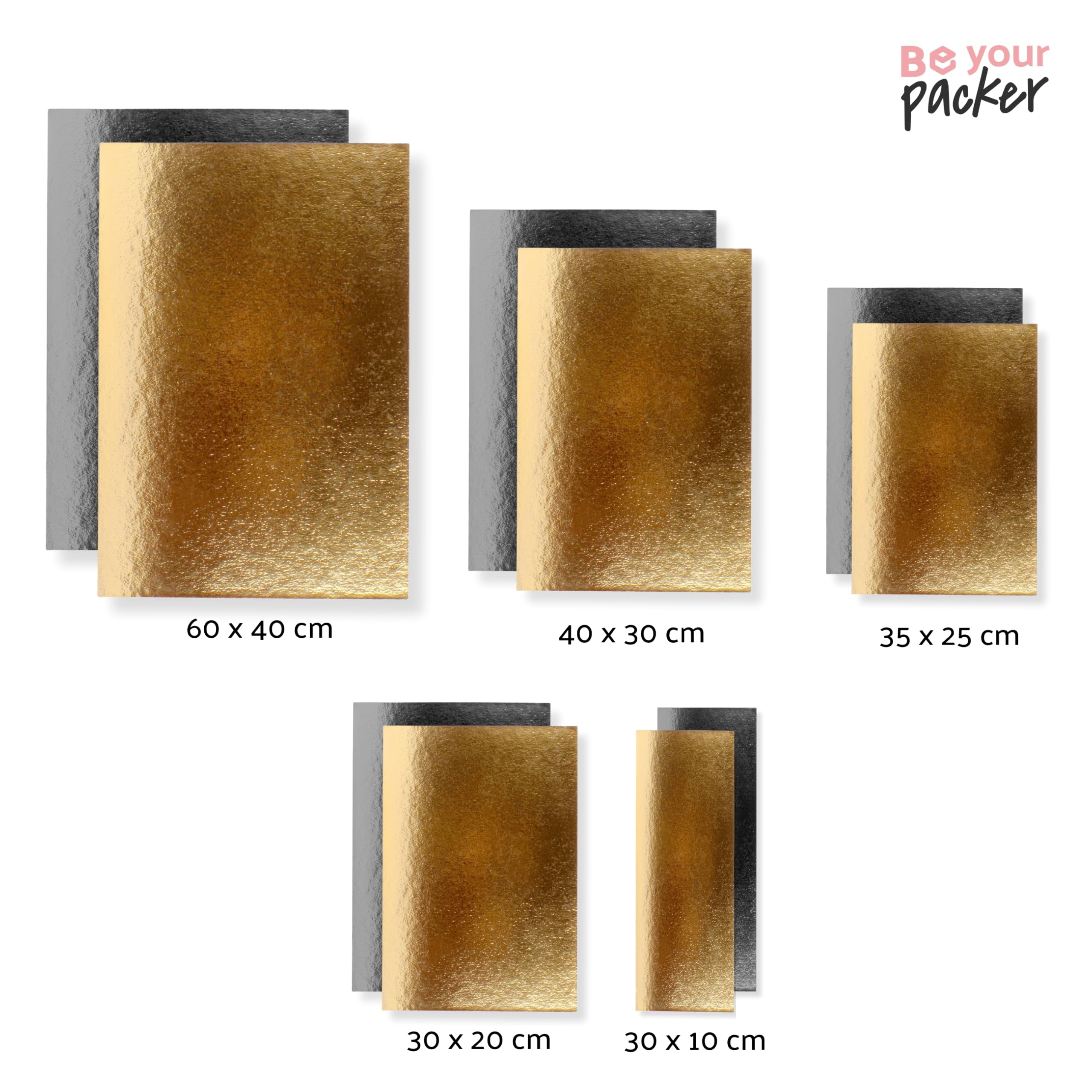 Taartkarton Vierkant Goud/Zwart 20x20cm