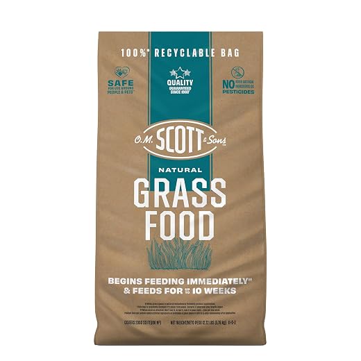 O.M. Scott & Sons Natural Grass Food, 12.72 lbs. | Food for Lawns, Fertilizes for up to 10 Weeks, Covers 2,000 sq. ft.