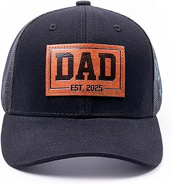 Dad Est 2025, Perfect New Father Gift, First Dad Hat Fathers Day Birthday Gifts for 1st Dad Papa Trucker Baseball Cap
