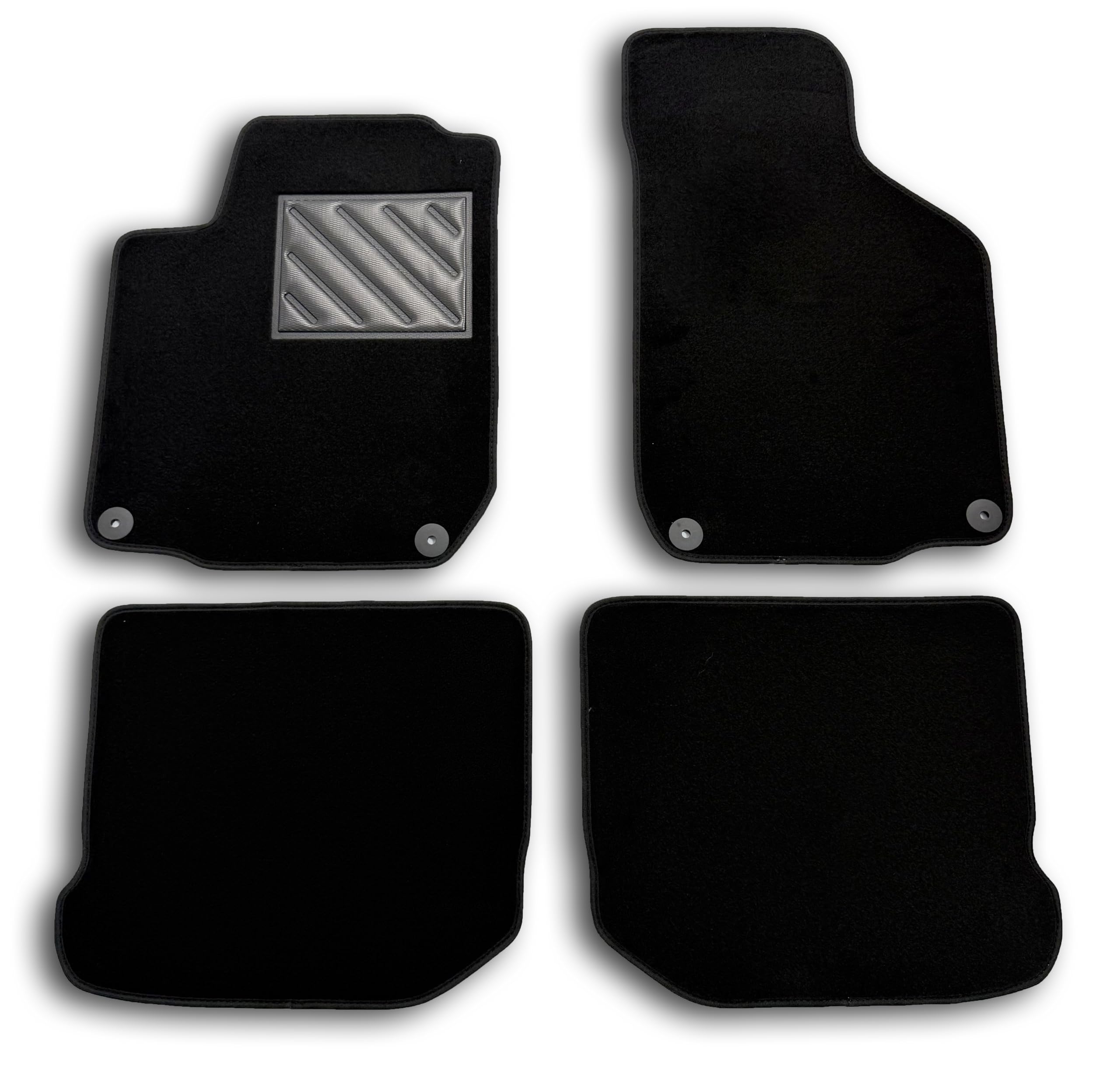 Tappetini per Golf IV dal 1998-2003, New Beetle dal 1998-2011,Bora dal 1998-2011,Leon I dal 1999-2005 su Misura, Antiscivolo, battitacco in gomma rinforzato, bottoni di ancoraggio