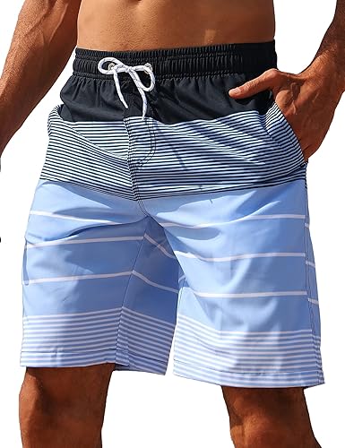 ELETOP Men's Swim Trunks Quick Dry Bathing Suit Swimming Board Shorts Mesh Lining Beach Swimwear