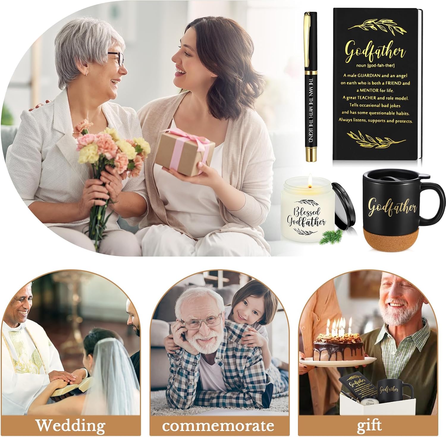 Hushee 4 Pcs Godfather Proposal Gifts, Will You Be My Godfather Gifts from Godchild, God Father Cup, Pregnancy Announcement Gift for God Father, Godparents - Image 5