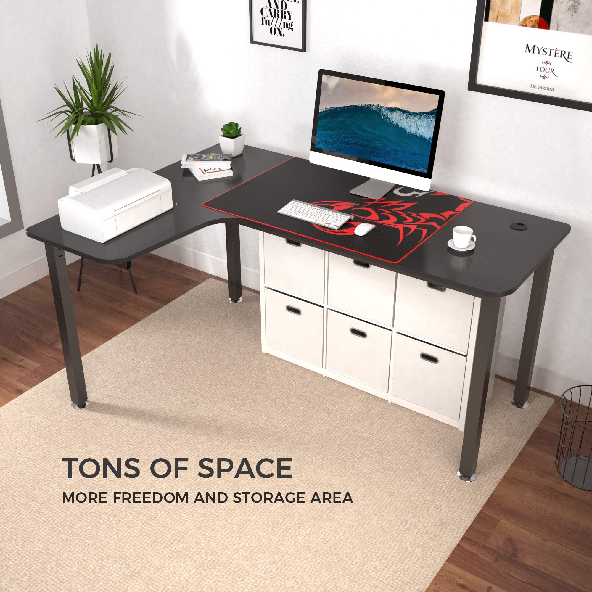 EUREKA ERGONOMIC Gaming Desk 155cm Corner Desk Large L Shaped Gaming