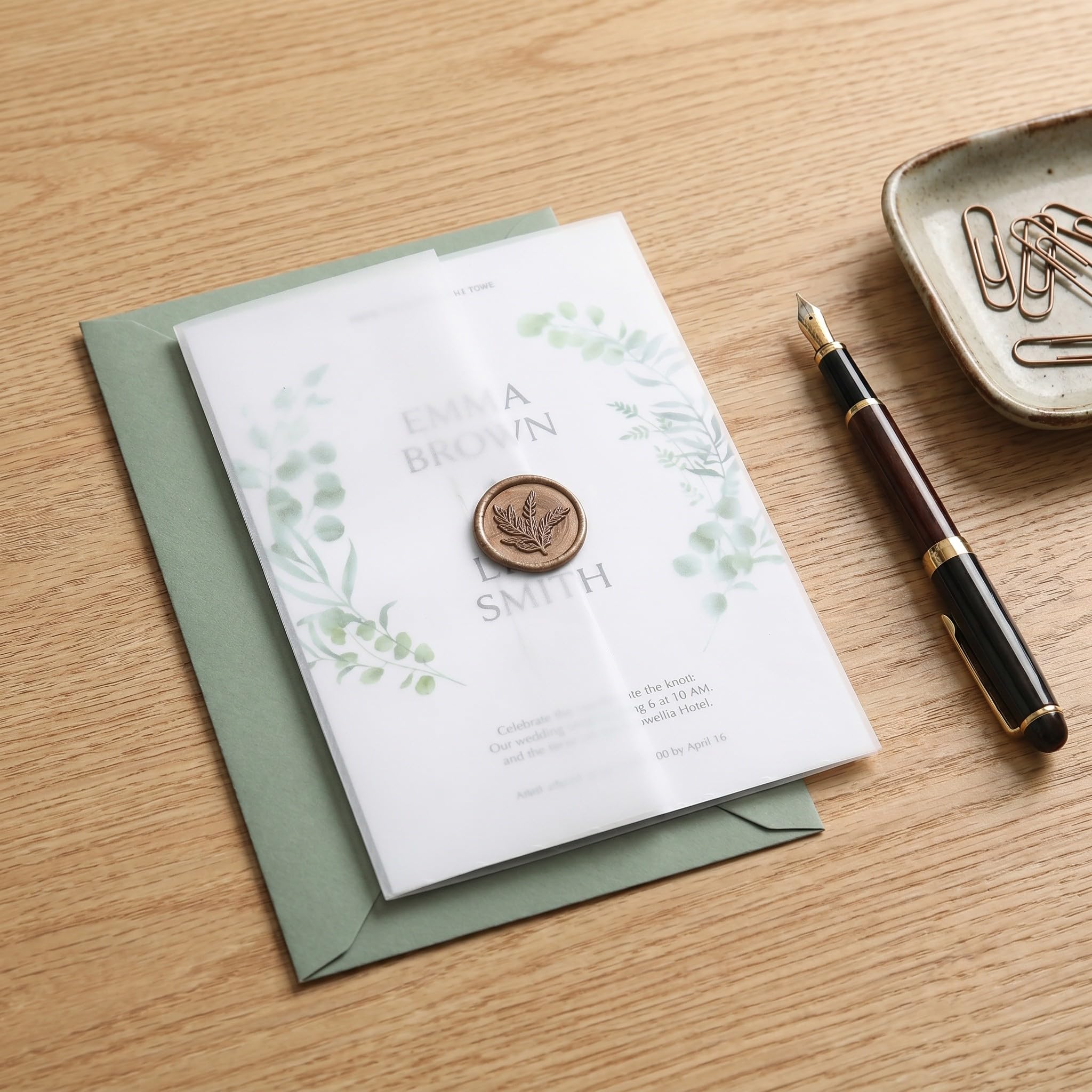 OUNONA 100 buste decorative per inviti: buste pre-piegate per matrimoni - 8,3x6" (21x15 cm) - Eleganti porta biglietti per feste di fidanzamento e anniversario.