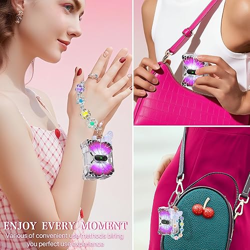 Miniatura 6 de R-fun Funda para AirPods Pro 2 Butterfly Artistry - Tapa desplegable automática y función de soporte, protección de grado militar de 360 con hermosa