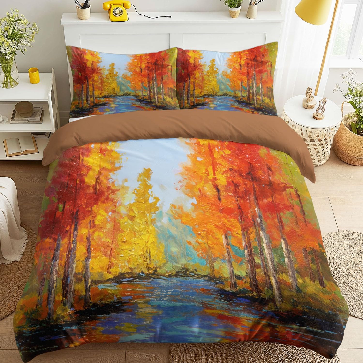 Housse de couette 140x200 anti-plis en microfibre douce avec fermeture éclair solide