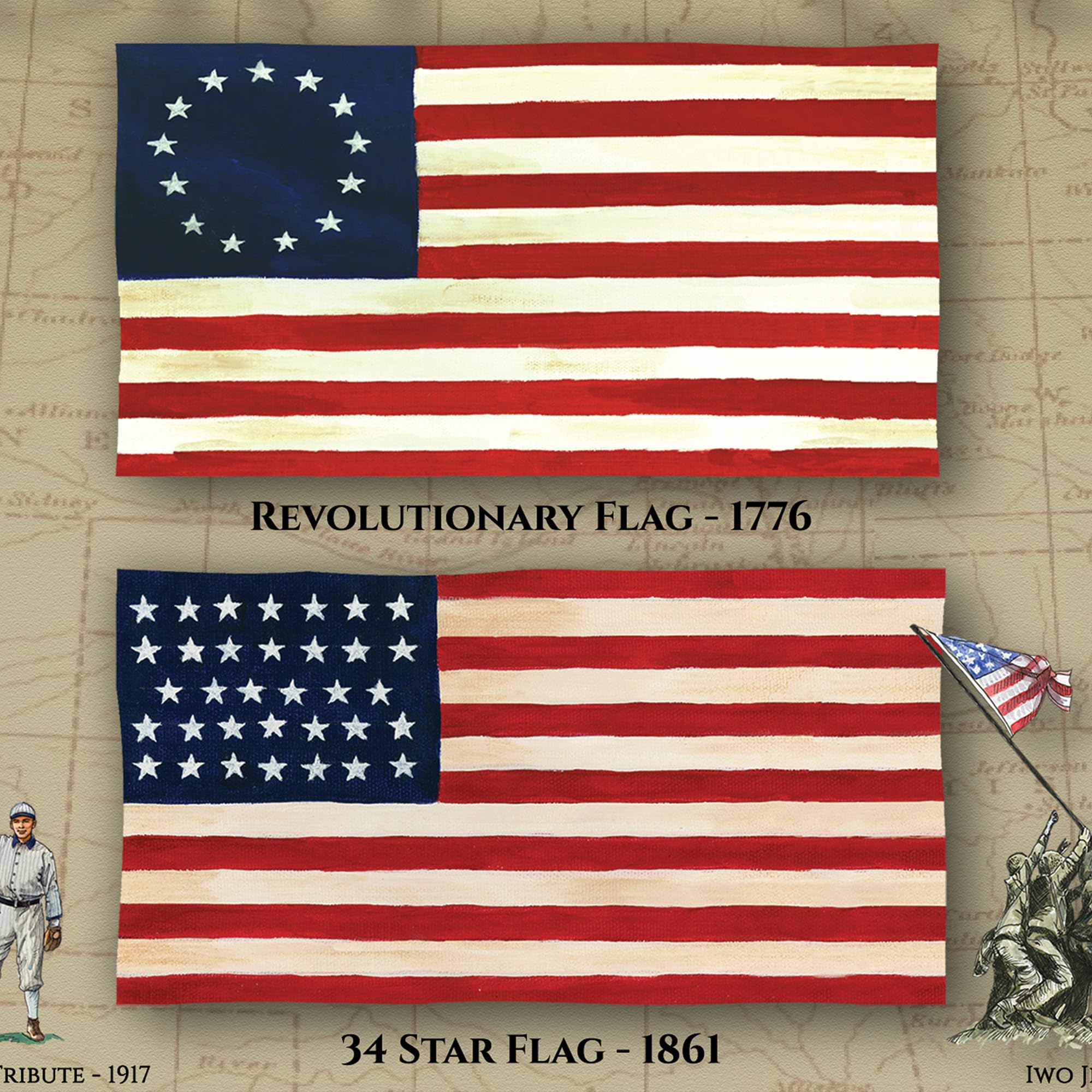 Amazon.co.jp: History of Old Glory フレーム入りアートプリント