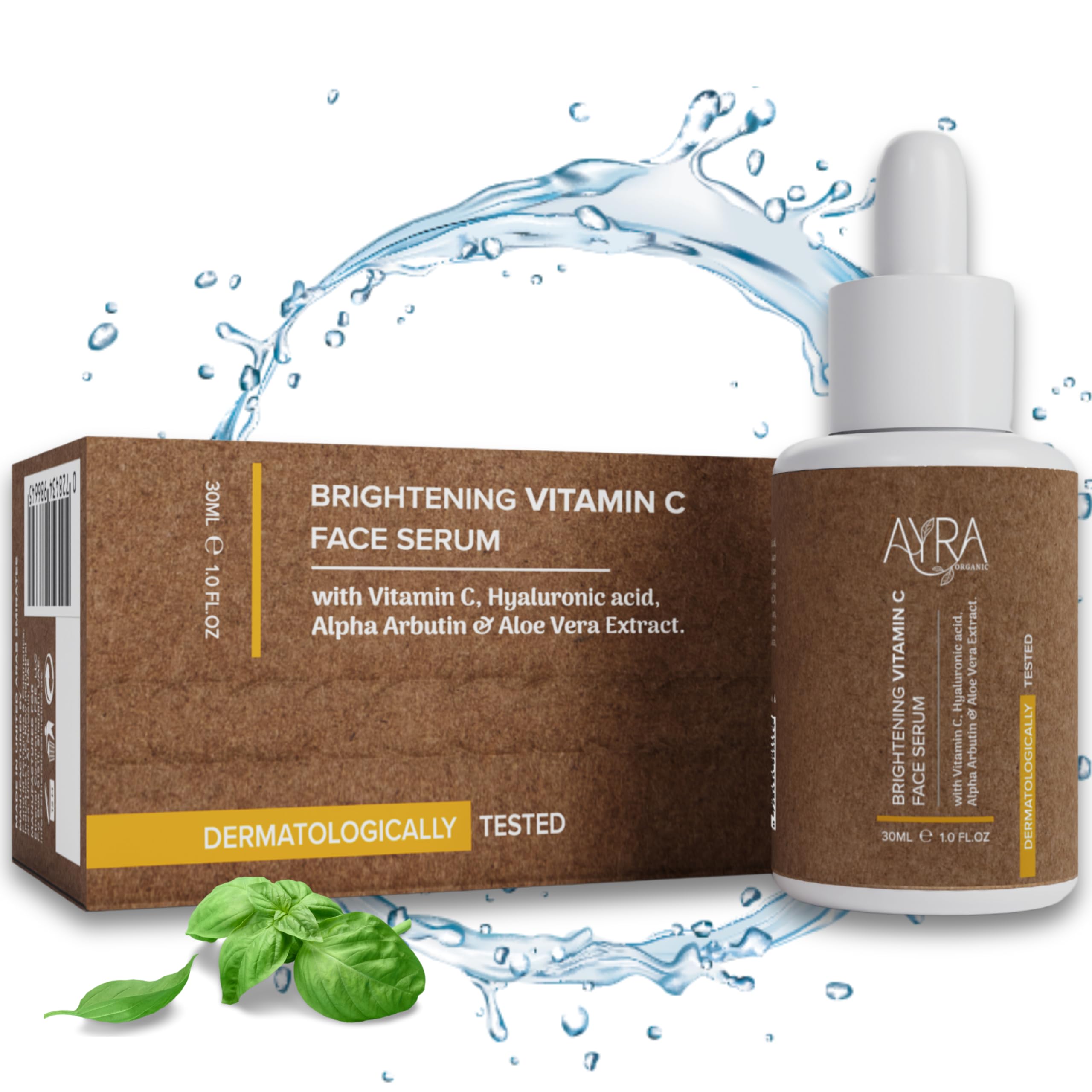 Brightening Vitamin C Face Serum – 30ml | skin glow serum with Hyaluronic Acid, Alpha Arbutin & Aloe Vera Extract | Organic & Eco-Friendly Skincare | Ideal for Dark Spots & Dull Skin
