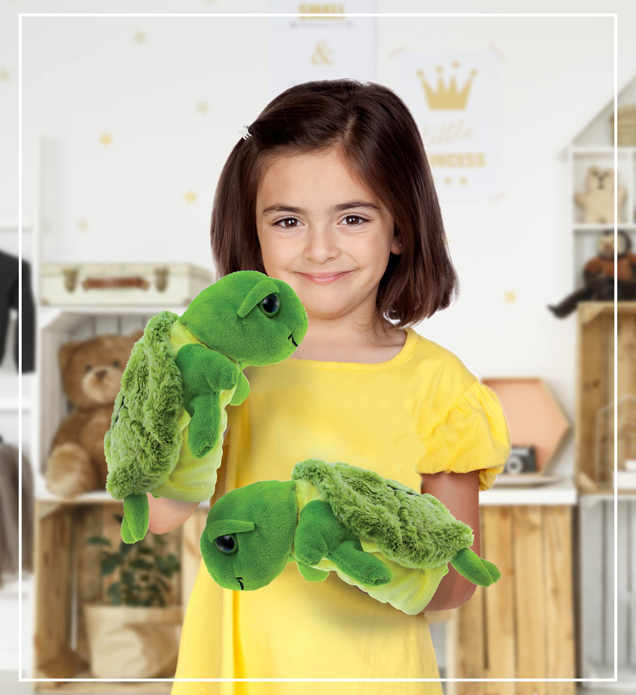 DolliBu Sea Turtle Hand Puppet - Super Soft Stuffed Animal Hand Puppets for Kids, Educational Hand Puppet Plush Toy for Kids and Adults, Ocean Life Animal Puppet for Teaching and Puppet Show - 10 Inch - Image 6