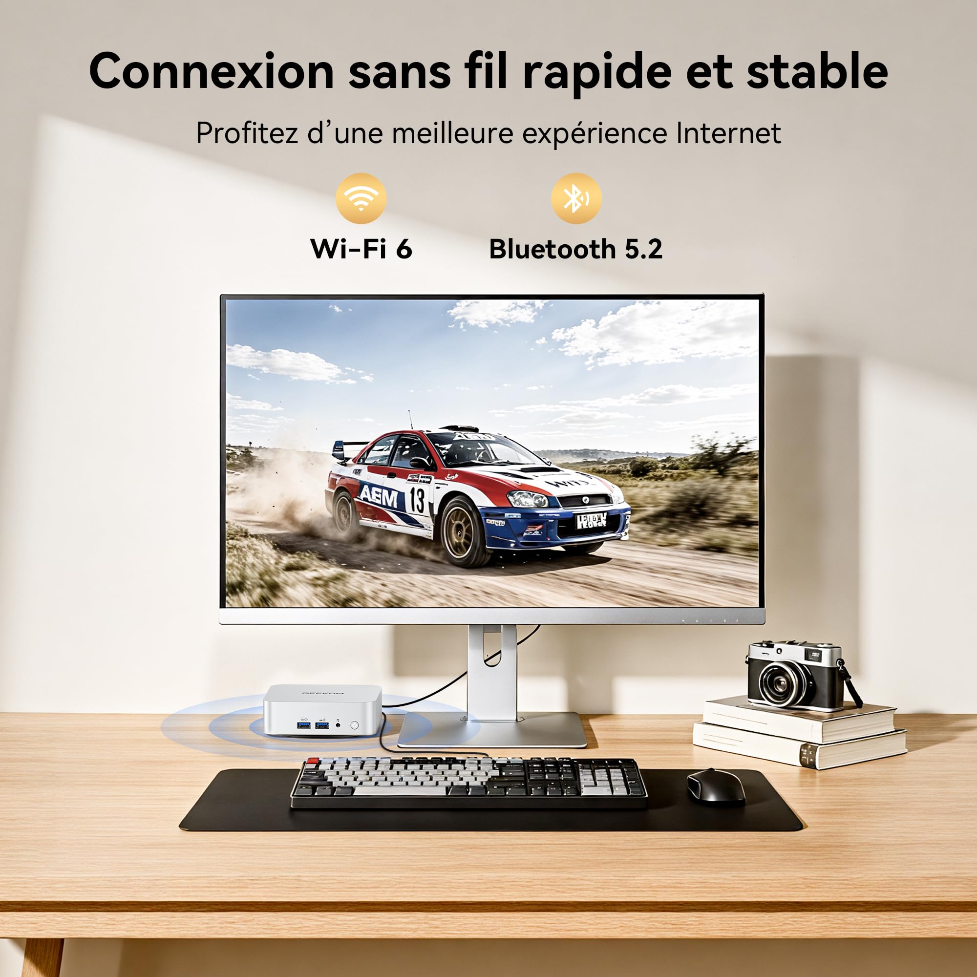 GEEKOM A5 Pro Mini PC 2026 Edition AMD Ryzen 5 7530U, 1 to SSD, 16 Go RAM | DDR4 Business Mini Ordinateur, LAN 2.5G, Éco-énergétique, Lecteur SD, 4 Écrans 8K pour usages professionnels