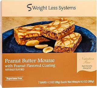 Weight Loss Systems Protein Bar - Peanut Butter Mousse (7/Box) - High Protein - Low Calorie - Low Fat - Gluten Free