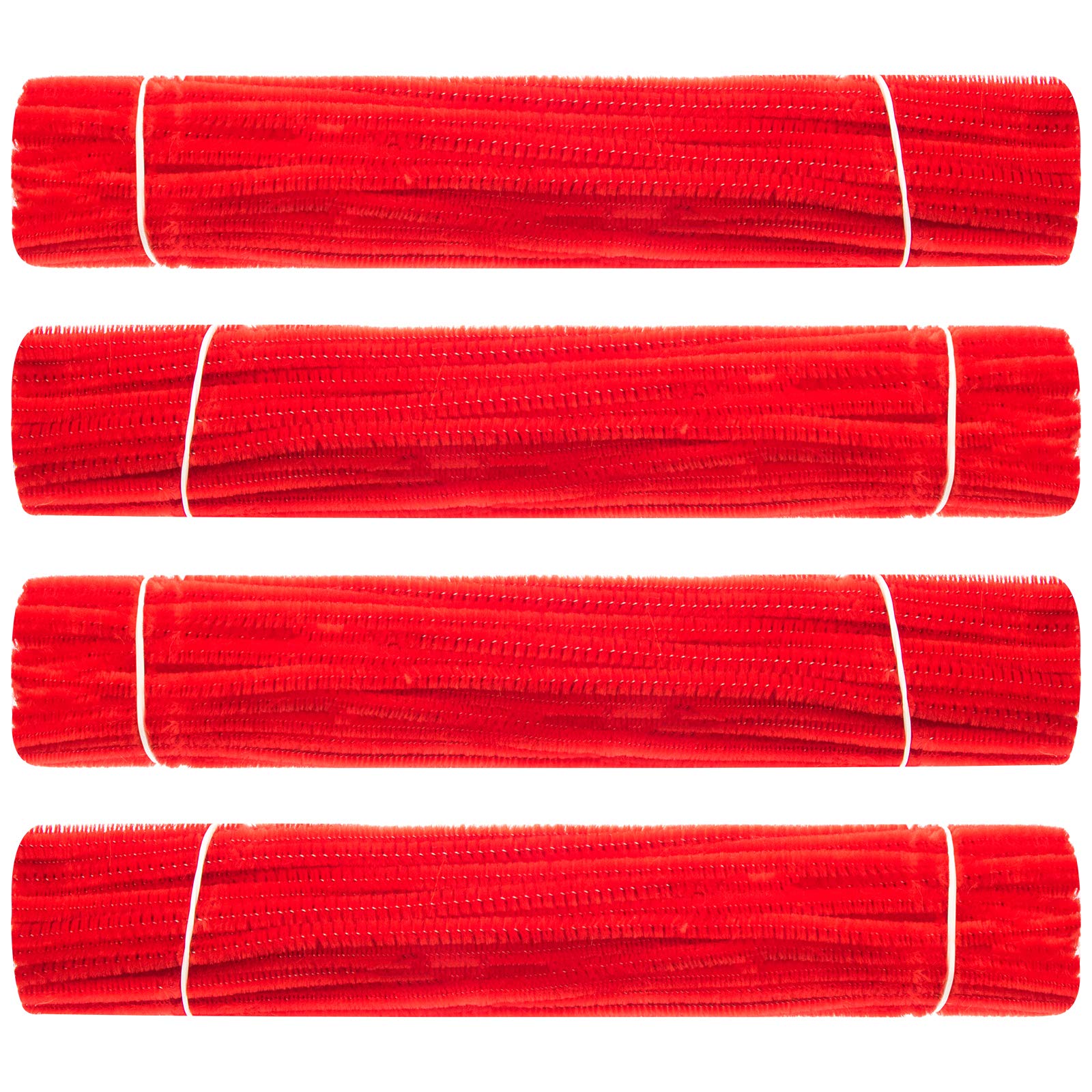 Waycreat400 Pieces Pipe Cleaners Red Chenille Stem for DIY Art Craft Decorations (6mm x 12 Inch)