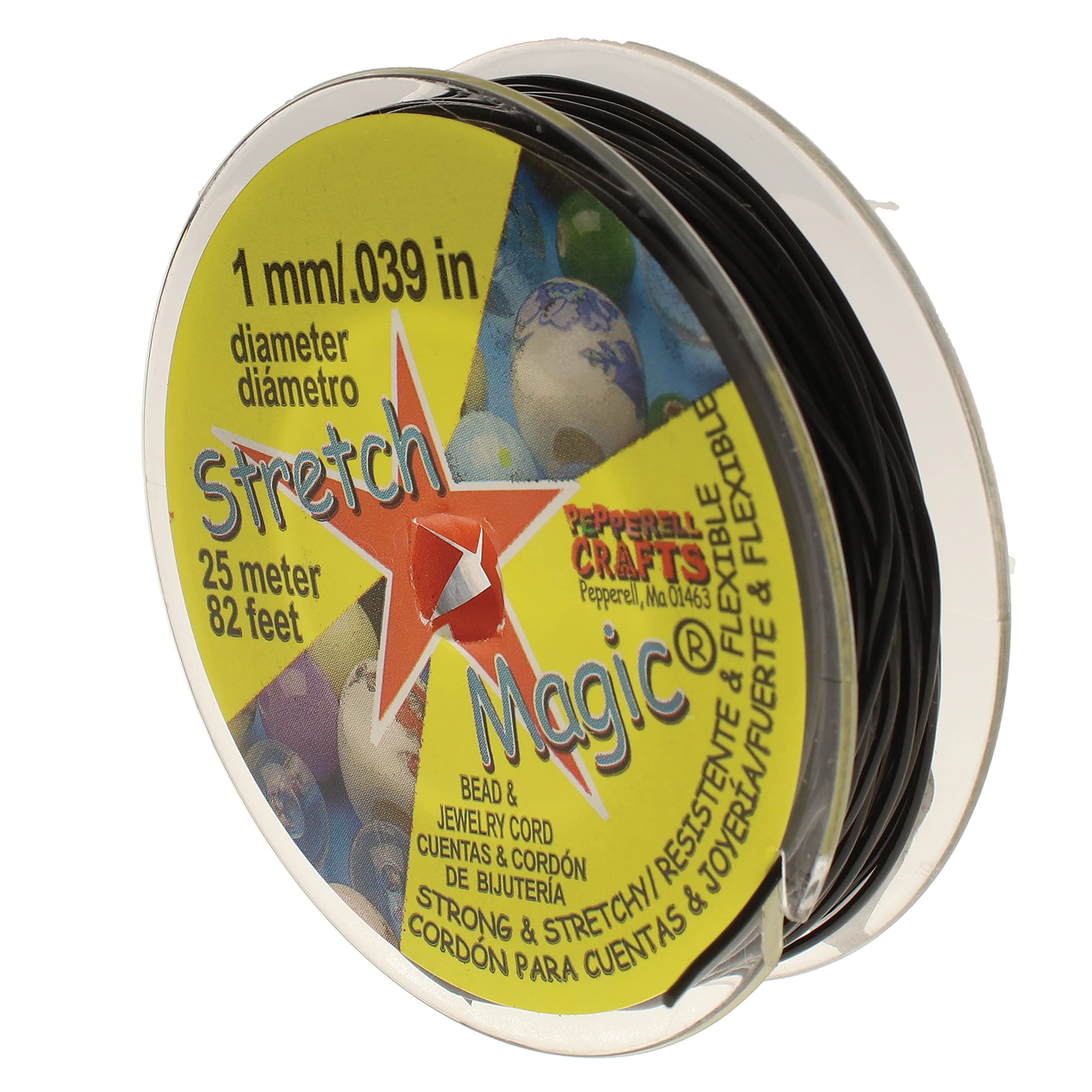 Stretch Magic Black 1mm/ .039 in 25 Metres Bead and Jewellery Cord