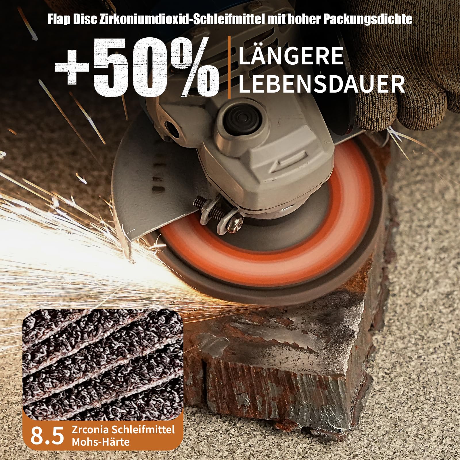 Set Fächerscheibe 115mm Korn 40 60 80 120 für Metall Holz Stahl Schnelles und Schneiden，Präzises Schneiden Lamellenscheiben 20 Stück，Zirkonkorund Schleifscheiben für 115 125mm Winkelschleifer