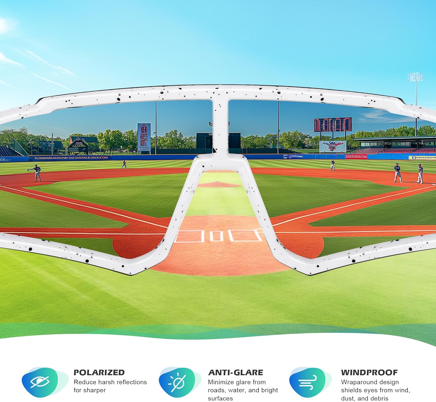 Fanshen Kids Baseball Sunglasses Youth - Sports Polarized Sunglasses Softball Cycling for Boys Girls Ages 3-12 UV Protection - Image 8