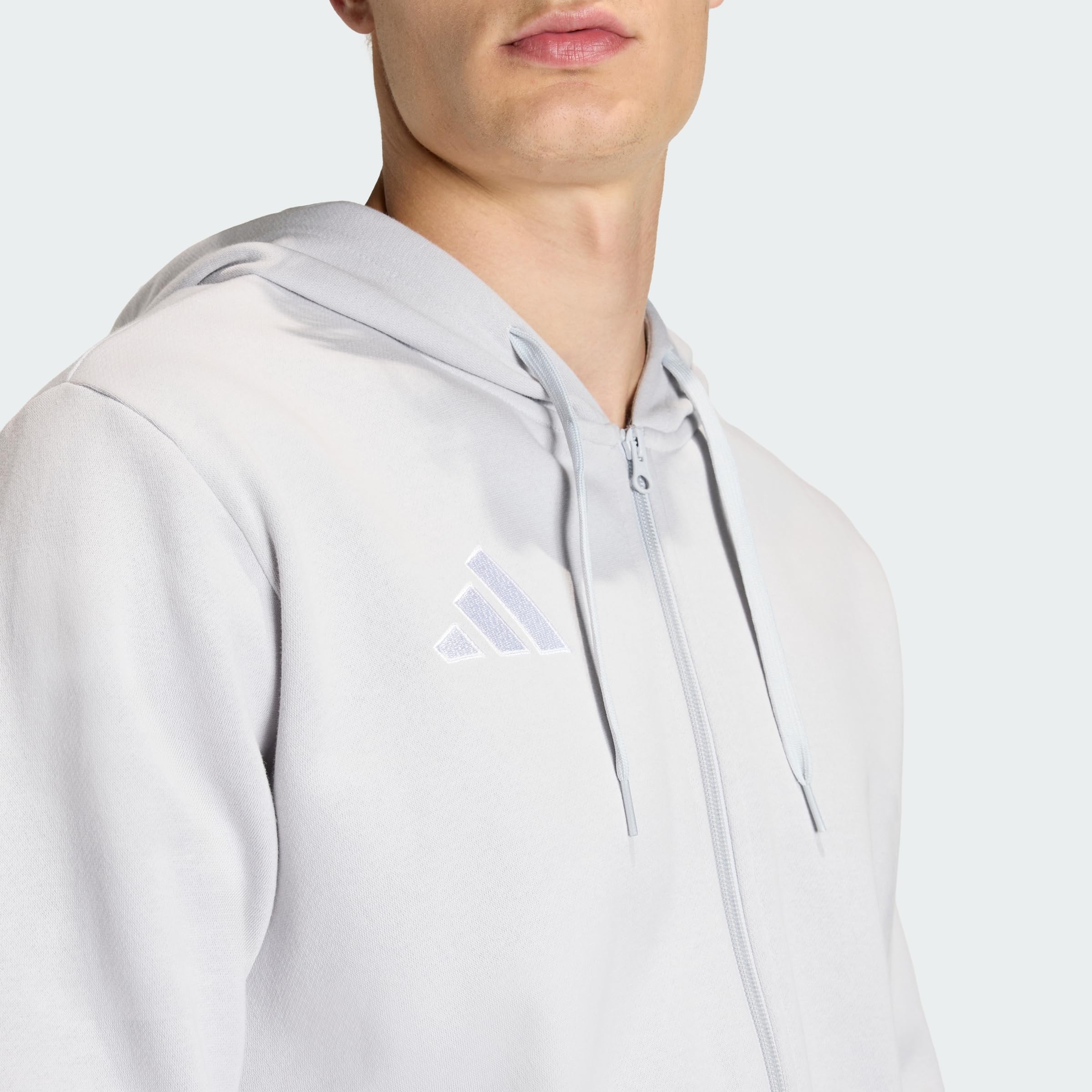 adidas Mezczyzni Entrada26 Full Zip Hoodie Sweatshirt, team light grey/white, XL