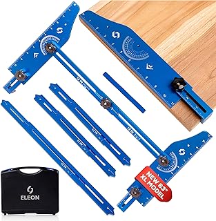 ELEON Stair Tread Template Tool - Aluminum Alloy Jig for Accurately Measuring Angle, Length, & Depth, Stair Gauge - Compatible with Many Types of Layout Projects (Up to 63"), Comes with Sturdy Case