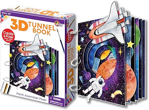 Libro de túnel 3D haz tu propio libro, kit de arte y manualidades. 8.5 x 11 pulgadas. Gran regalo. De 9 a 99 años. (espacio)