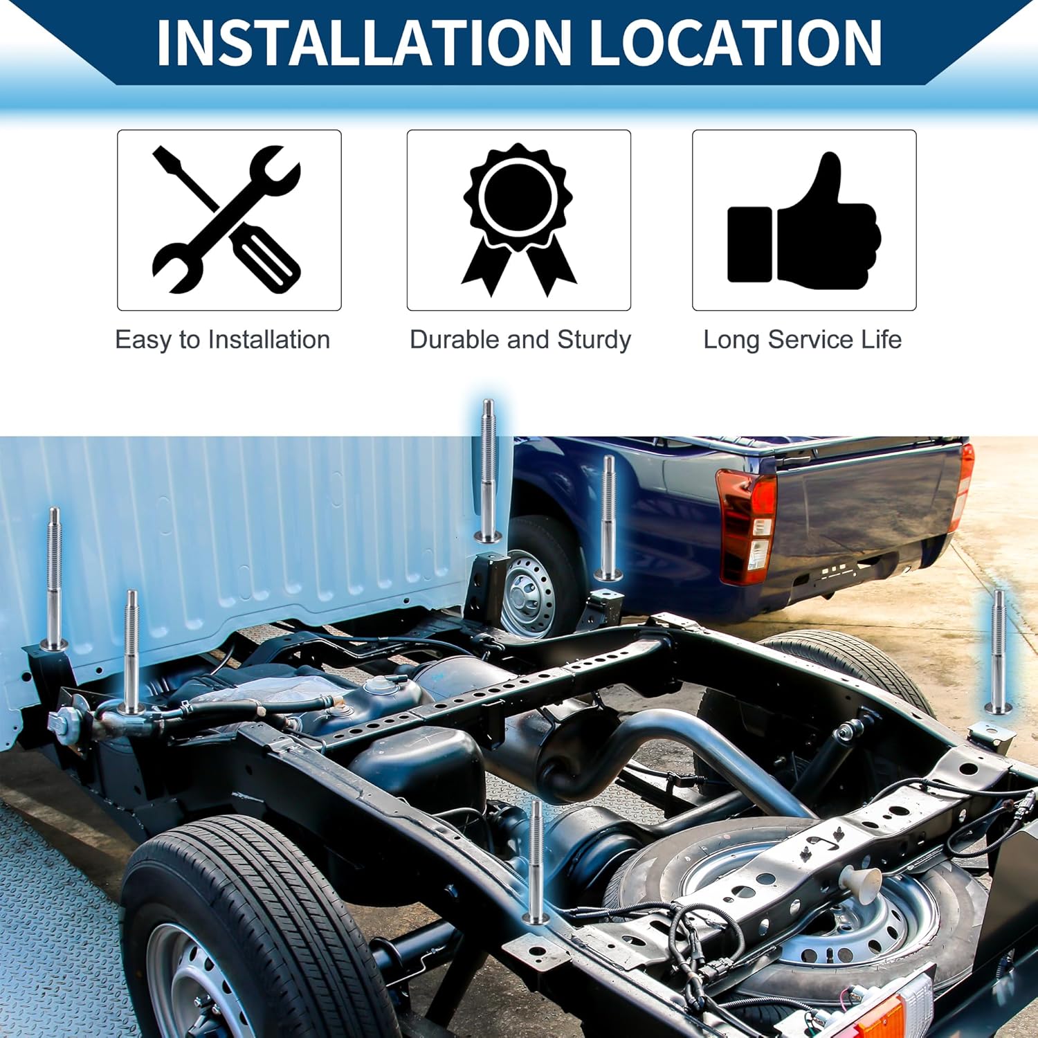 Truck Bed Mounting Hardware Kit with Mount Bolt Retainer Clip for Ford for Ranger 1983-2011 for Mazda B2300 B2500/ Inner/Durable Metal Plastic/ 1 Set Silver Tone