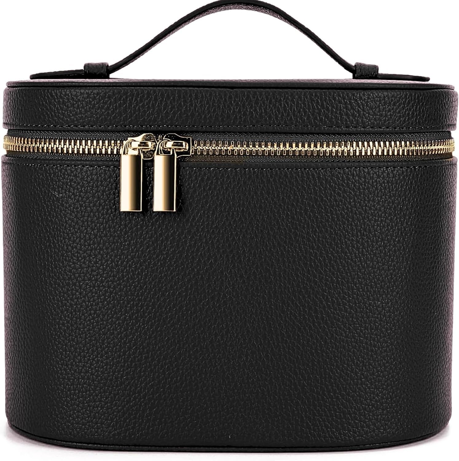 Wuufake Cosmetics Bag with Removable Divider, Travel Makeup Organiser Pouch for Women Toiletries, Black