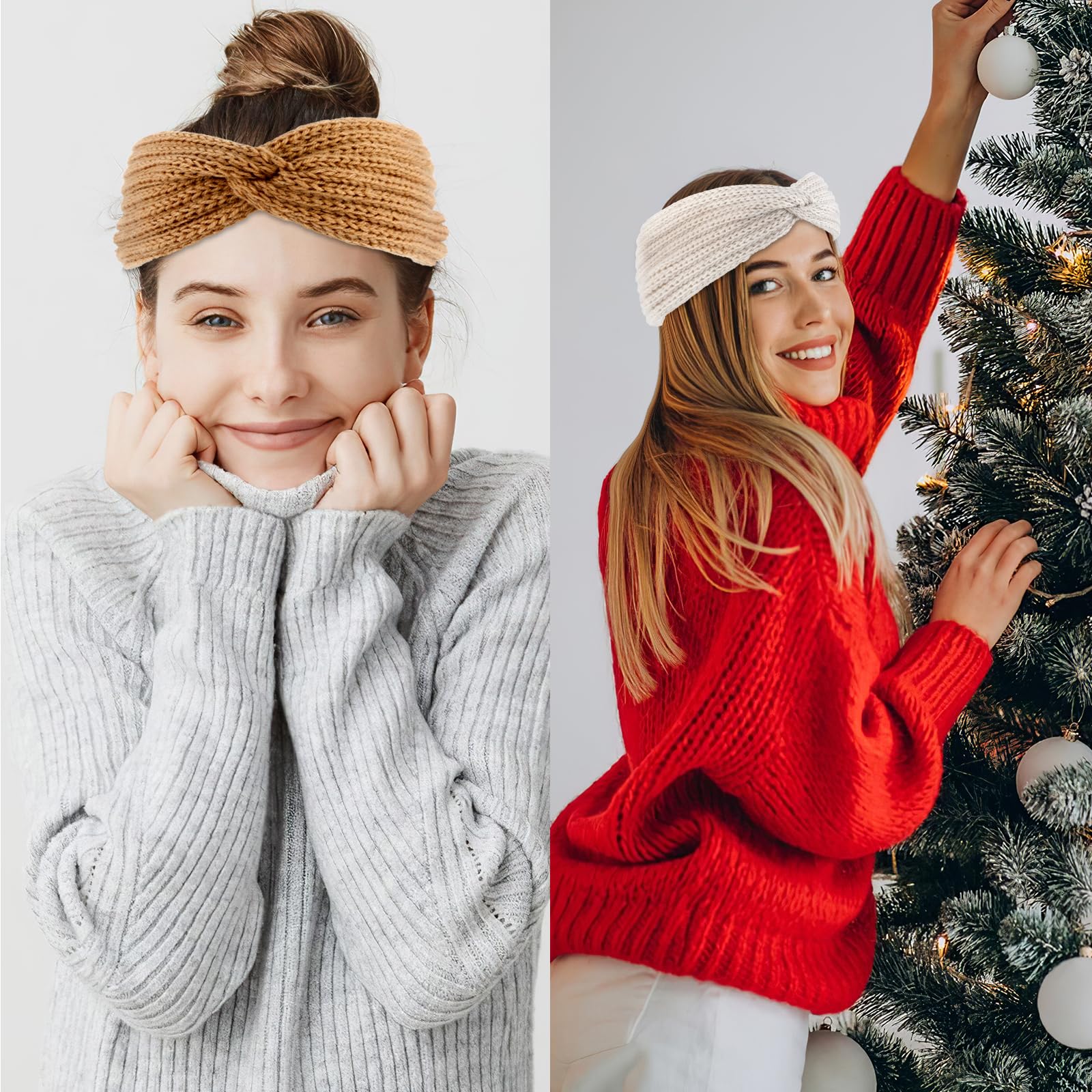2 stuks hoofdband voor dames, winter, gebreide hoofdband voor dames, verdikt met fleece gevoerd, elastische warme haarband, hoofdband, oorwarmer voor vrouwen en meisjes, essentiële winterhoofdband 2 stuks hoofdband voor dames, winter, gebreide hoofdband voor dames, verdikt met fleece gevoerd, elastische warme haarband, hoofdband, oorwarmer voor vrouwen en meisjes, essentiële winterhoofdband