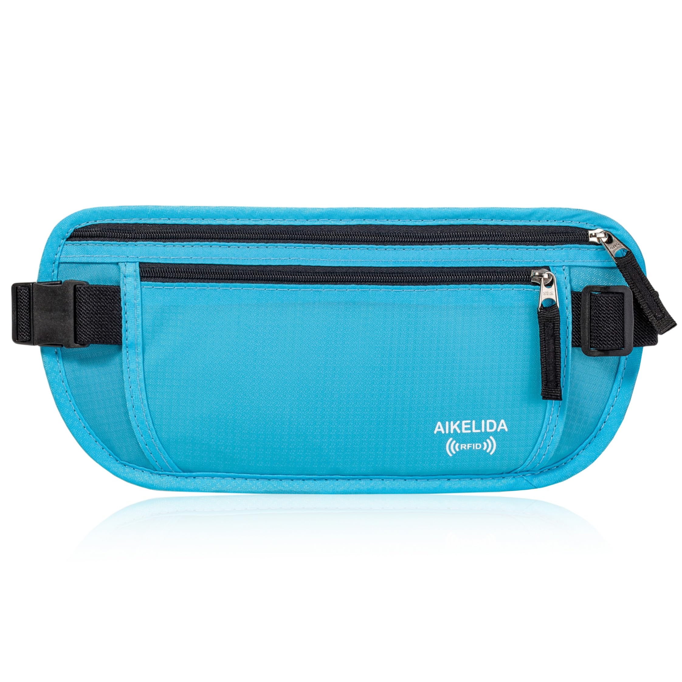 Travel Money Belt - Slim Passport Holder Travel Wallet with RFID Blocking Travel Pouch Undercover Fanny Pack for Women Men