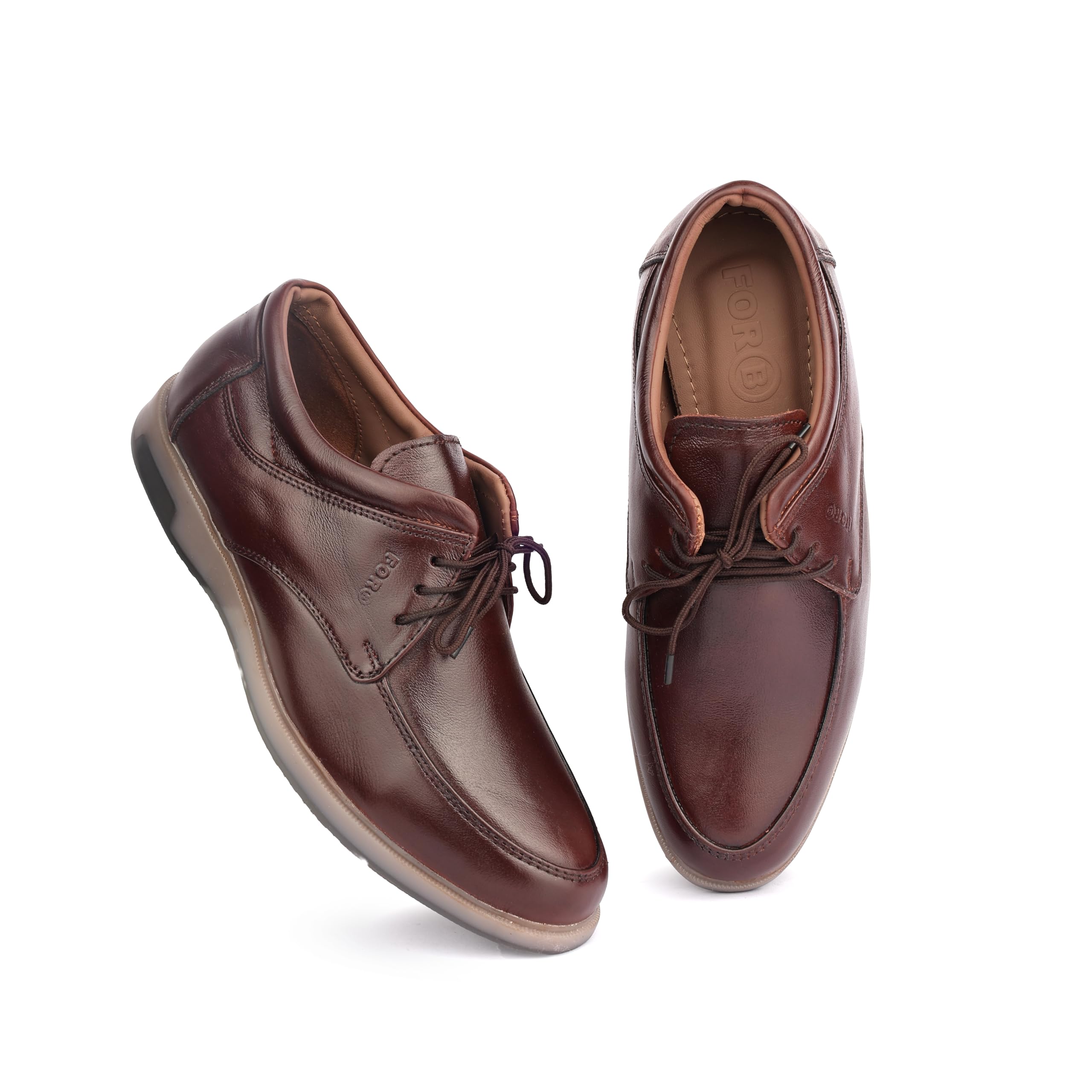 Men’s Premium Brown.Genuine Leather lace up Formal Shoes F2F2-Brown | Classic Oxford & Derby Style | Casual & Formal Brown Shoes for Men | Brown.Leather Footwear | Comfortable Cushioned | Party, Business, wedding, Casual, Office Wear Shoes | Perfect for Office Wear & Formal Dress. Size 10.-image-35
