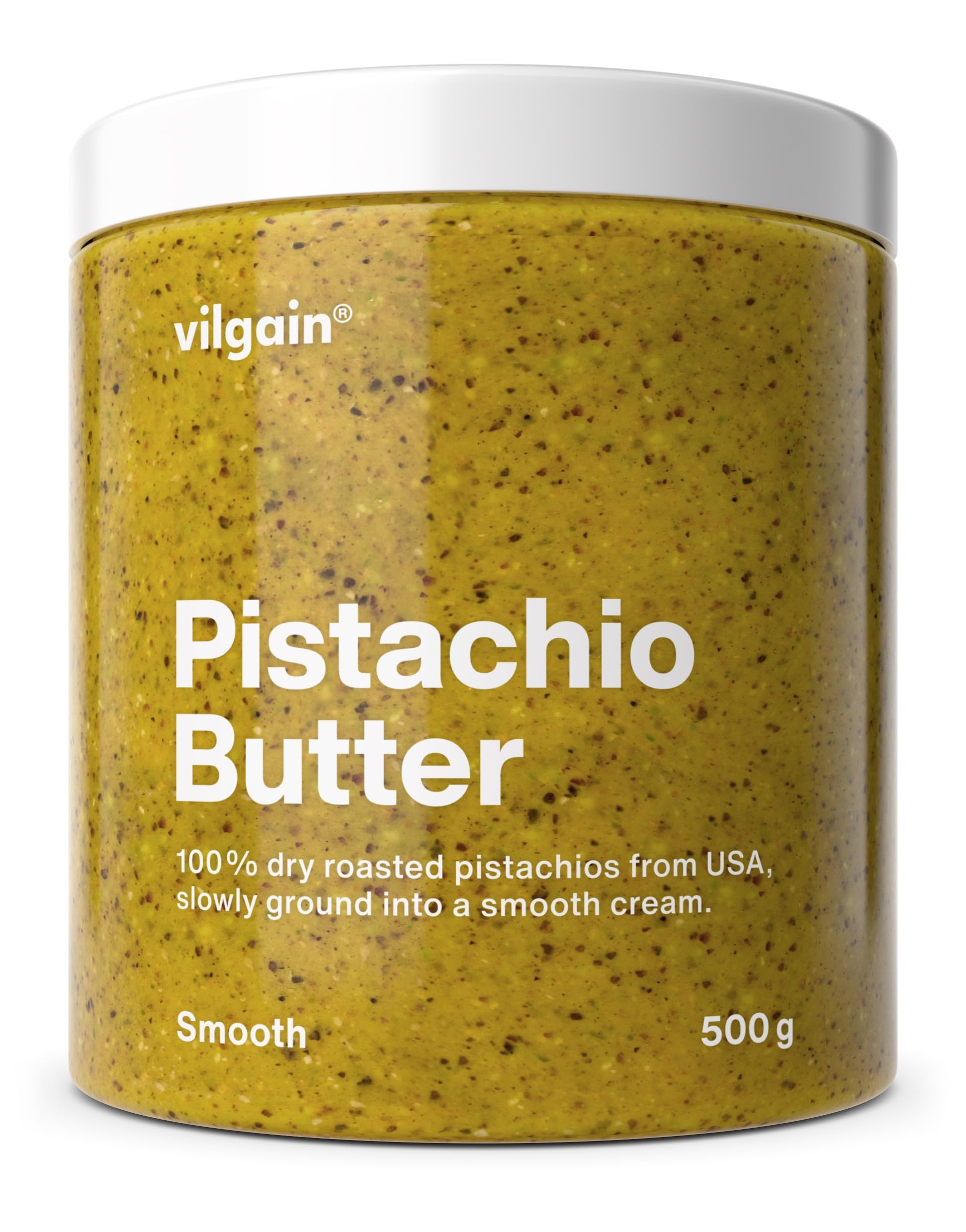Vilgain 100% Pistazienmus (500 g) Cremig – 500 g Veganer Bio Pistazien Aufstrich Ohne Zuckerzusatz, Glutenfreies Pistazienbutter Aus Gerösteten Kernen, Natürliches Superfood Protein Fitness Snack