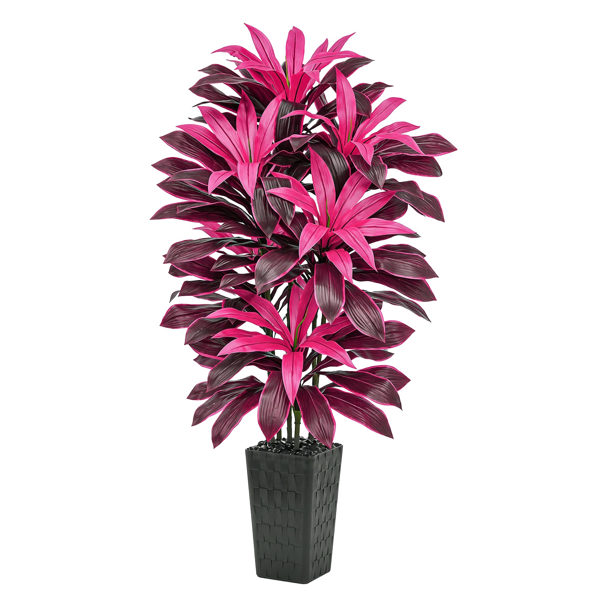 TXABL Artificial Dracaena Tree 6FT, Fake Plants with Tall Black Planter