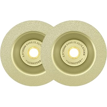 Diamond Profile Sanding Disc Pack of 2 115 mm Brazed Diamond Grinding Wheel Dry or Wet Grinding for Granite Marble Ceramic Tiles Porcelain Stone Masonry