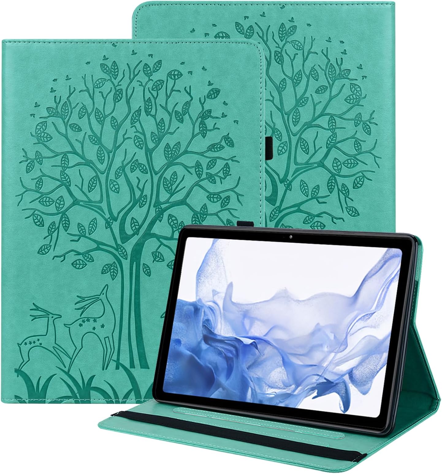 Case for iPad Air 3 2019 10.5 Inch with Auto Sleep/Wake Function PU Leather Case Smart Cover with Stylus Pen, Document Slots, for iPad 10.5 Inch 2019 (Green)