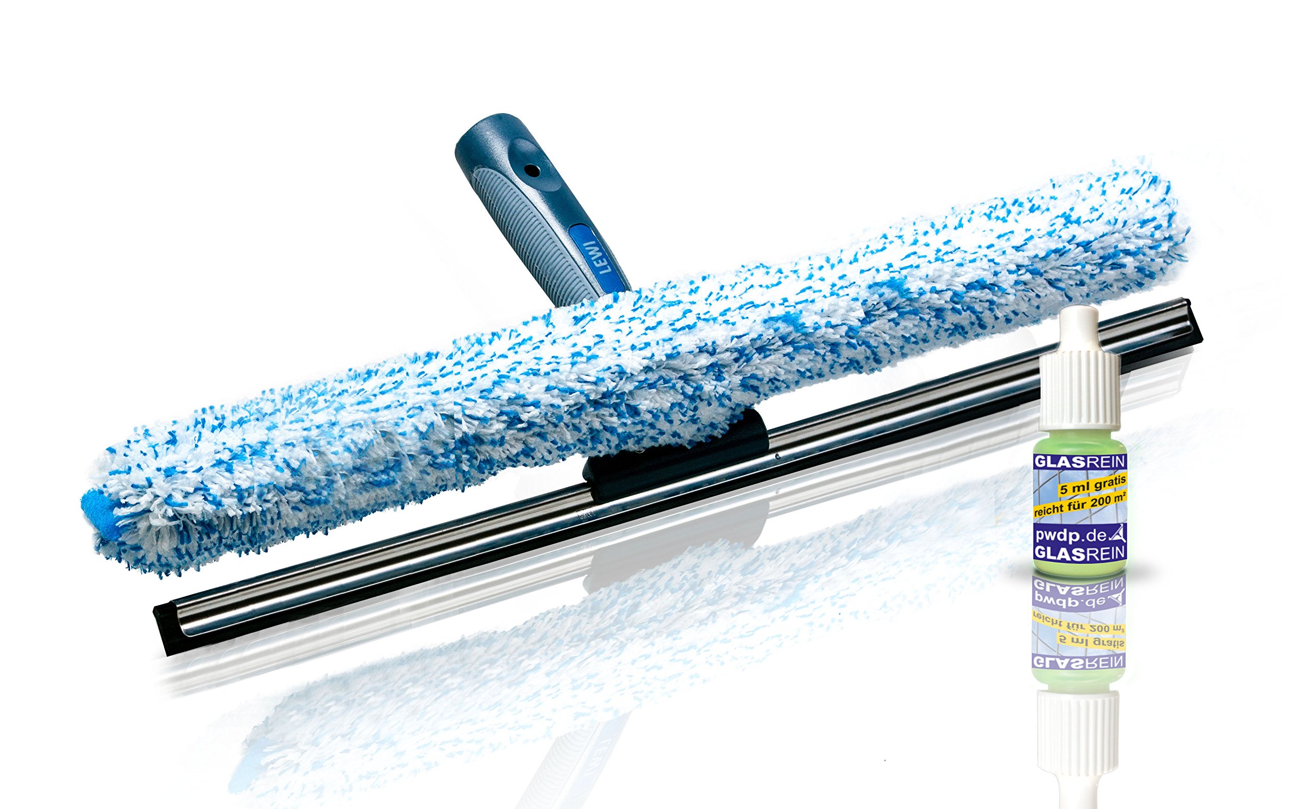 Lewi Combi Window Wiper & Squeegee Professional Set 2-in-1 - Wiper Width 55 cm | Wiper in 4 Sizes 25, 35, 45, 55 | Includes Sample Professional Glass Cleaner / Window Cleaner | Window Squeegee (55 cm)