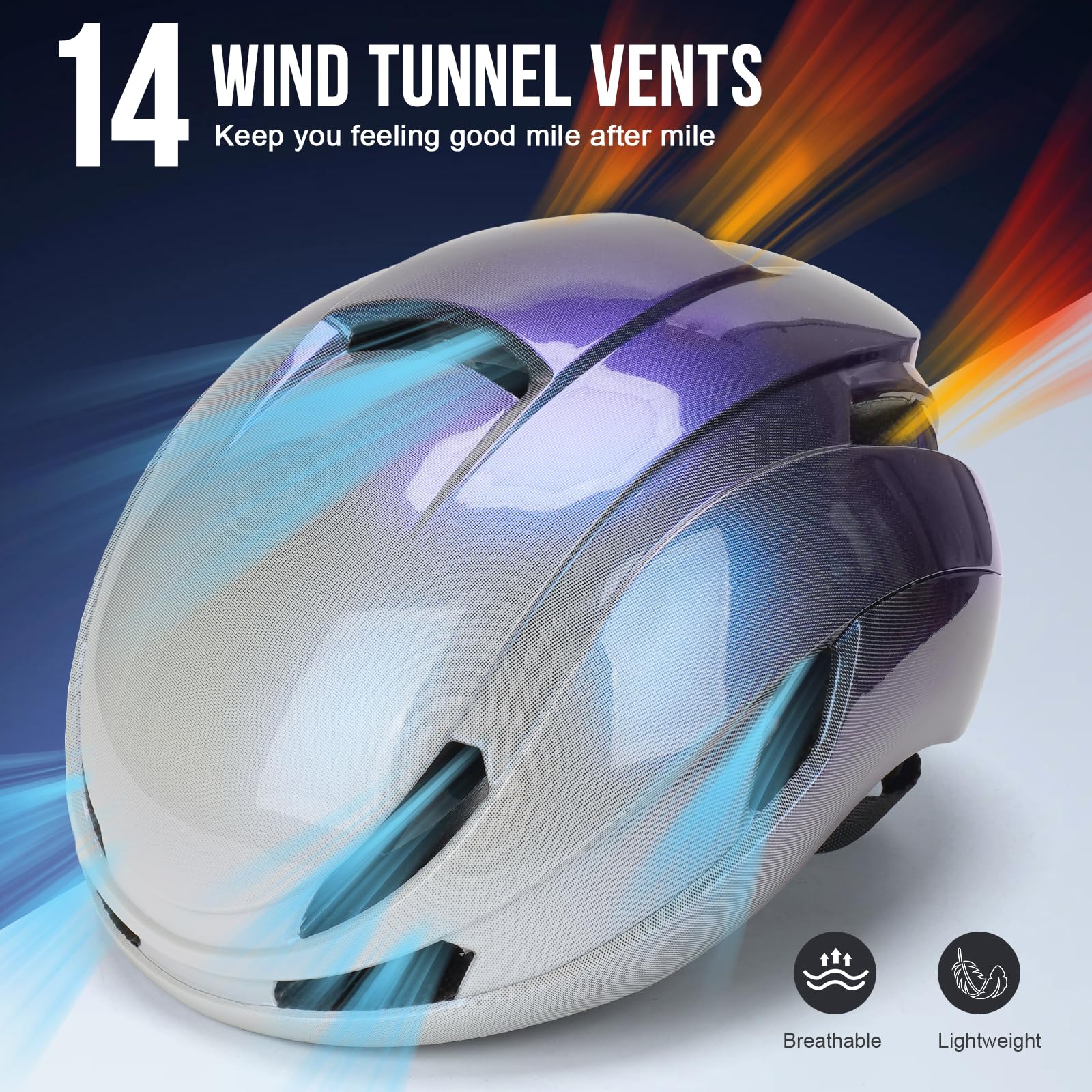 Casque de Vélo Adulte Léger avec Lumière LED Arrière 54-60 cm Aéré Réglable Route VTT