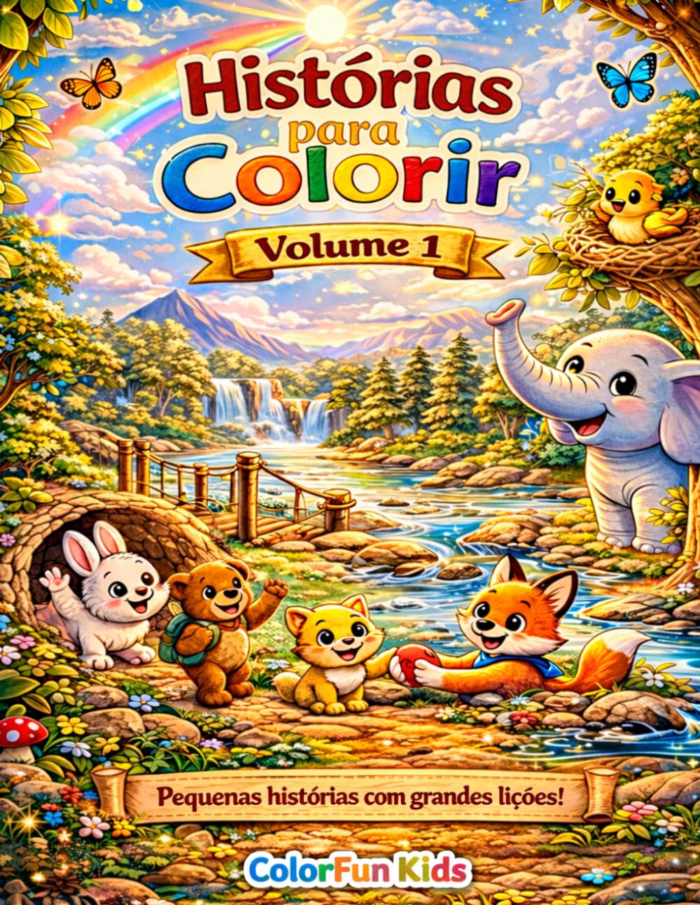 Histórias para Colorir: Histórias Curtas com Desenhos para Colorir, Atividades Educativas e Criativas para Crianças dos 3 aos 7 anos (ColorFun Kids)