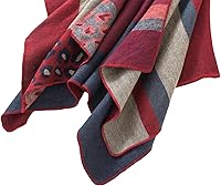 Vista 130 de Urban CoCo Poncho de colores para mujer, chal con frente abierto, color en bloques